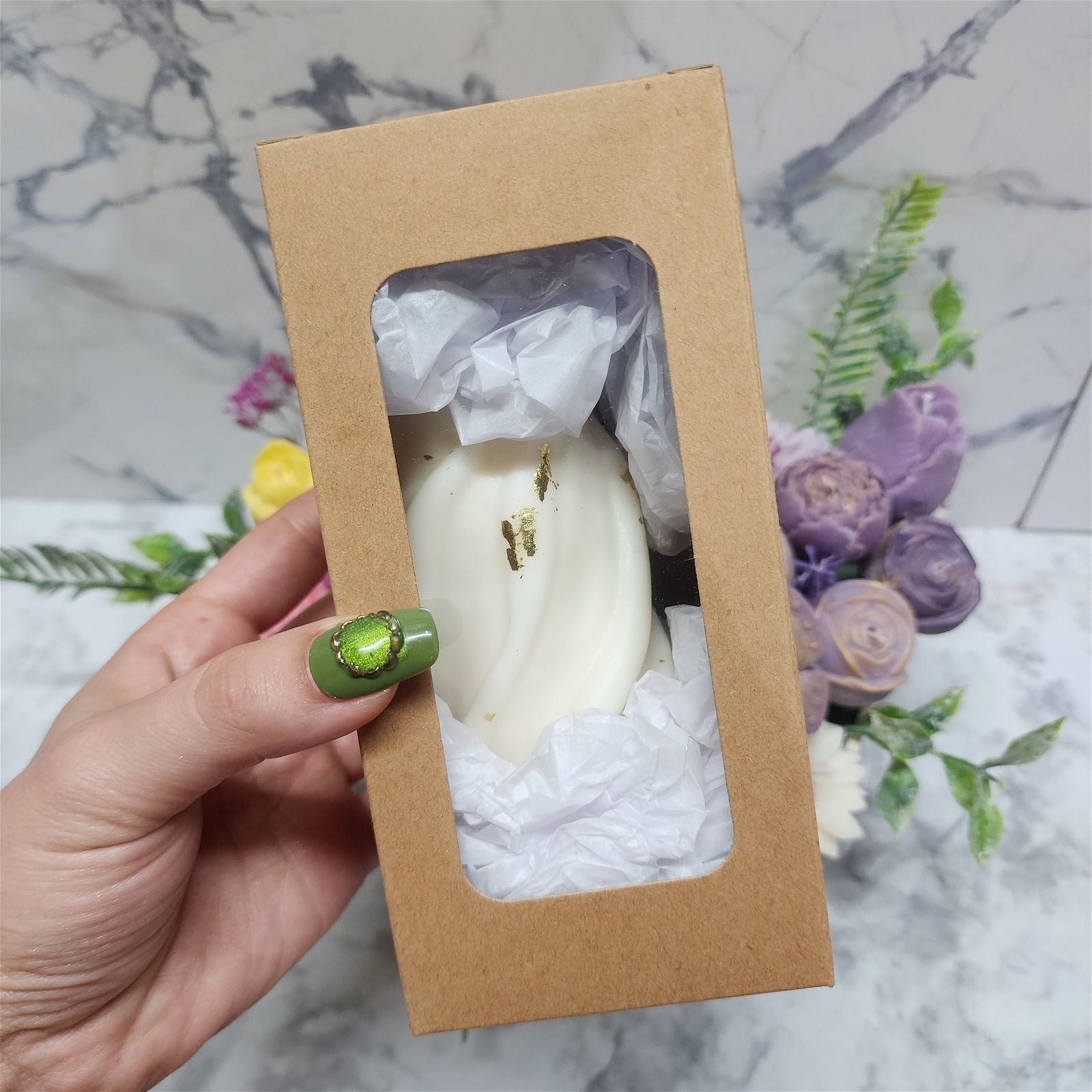 Wavy Lines Pillar Candle | Soy Wax | Home Decor - D SCENT