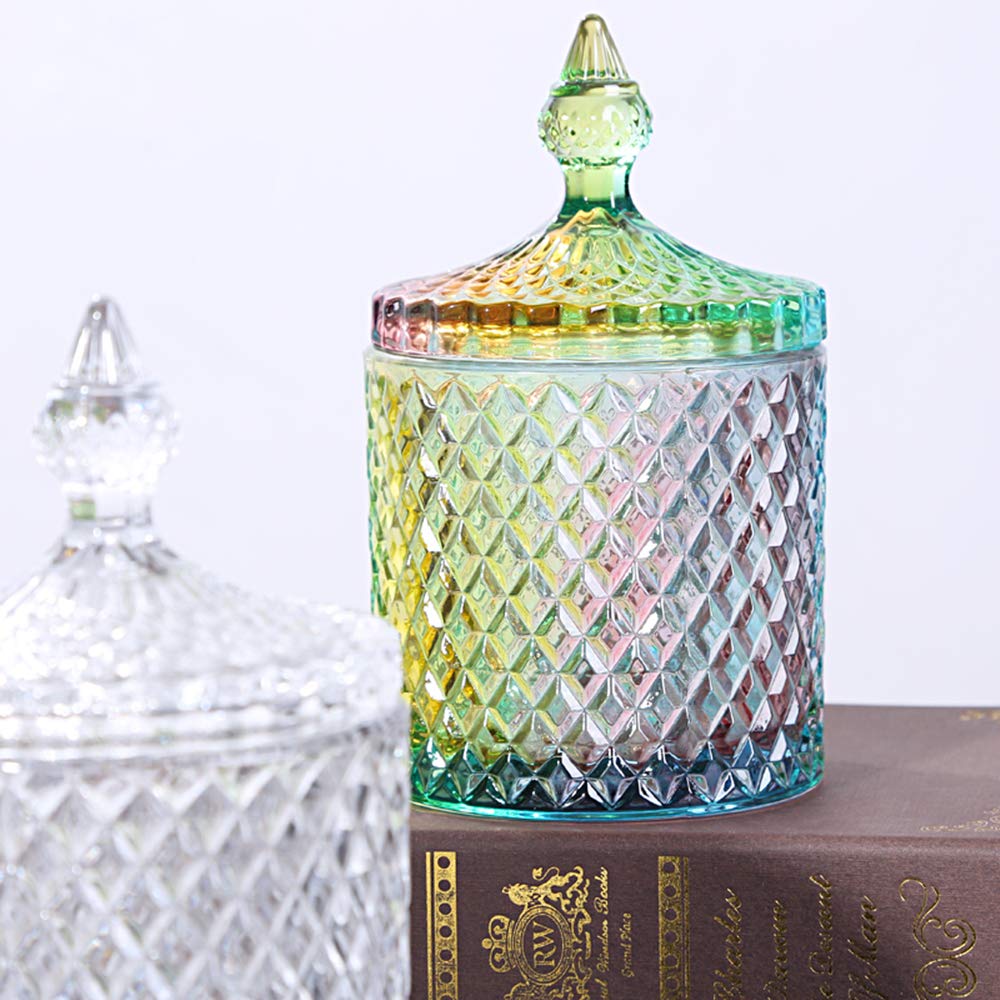 Modern European Colorful Glass with Raw Crystals and chips | Luxury Candles