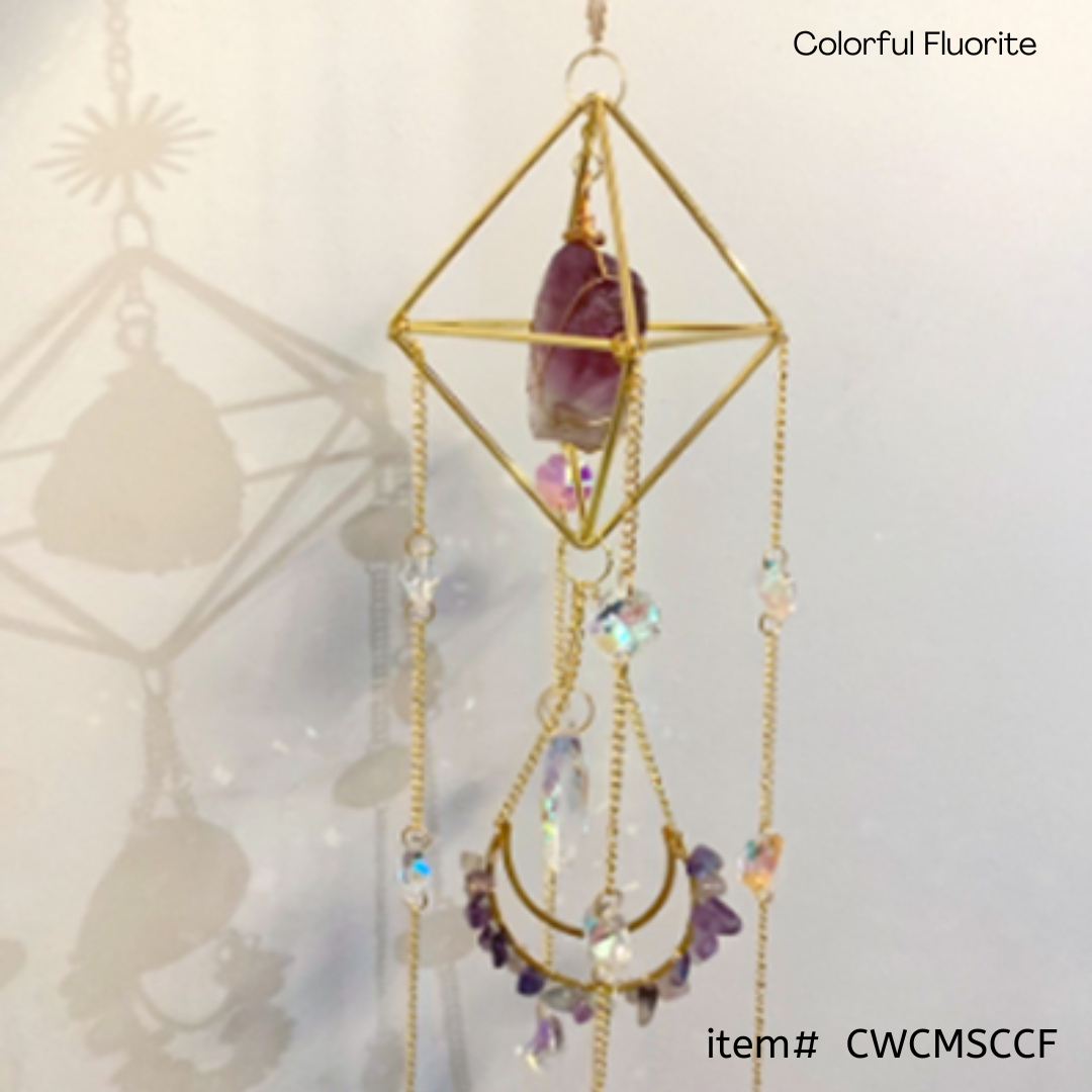 Crystal Wind Chime Moon and Sun Catcher