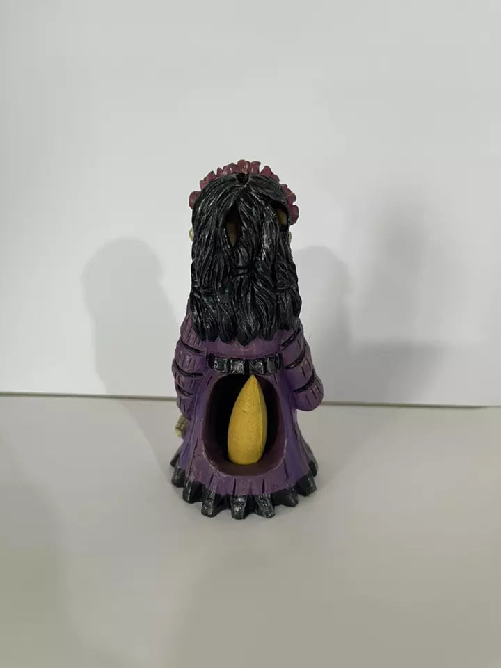 Girl with Doll Cone Incense Burner