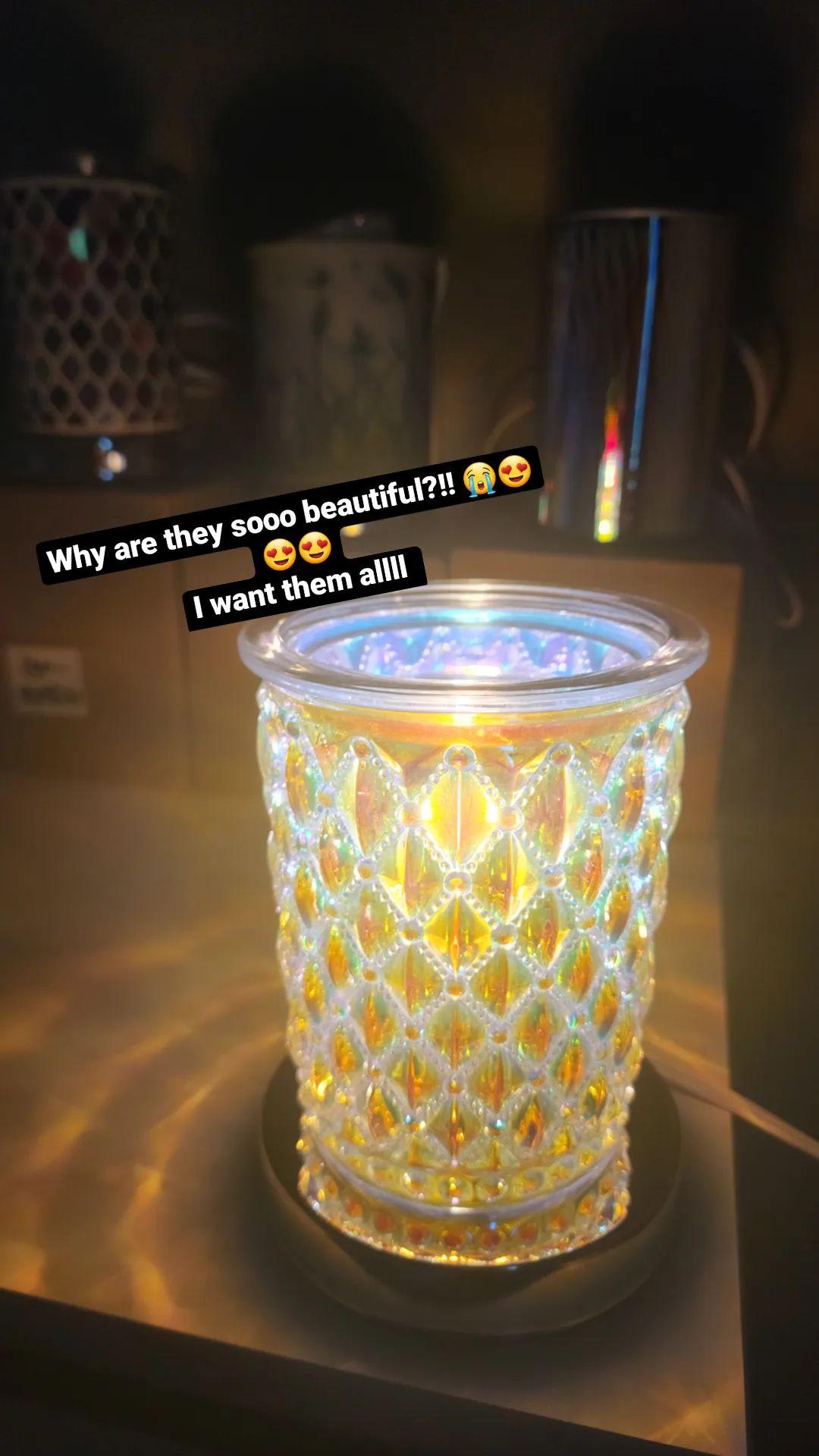 Crystal Glass Diamond Touch Electric US Wax Warmer / Oil Burner