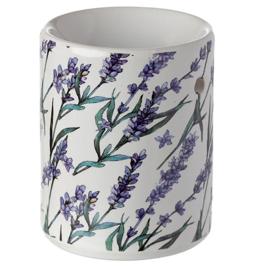 Lavender stems print Ceramic Oil Burner / Wax Warmer