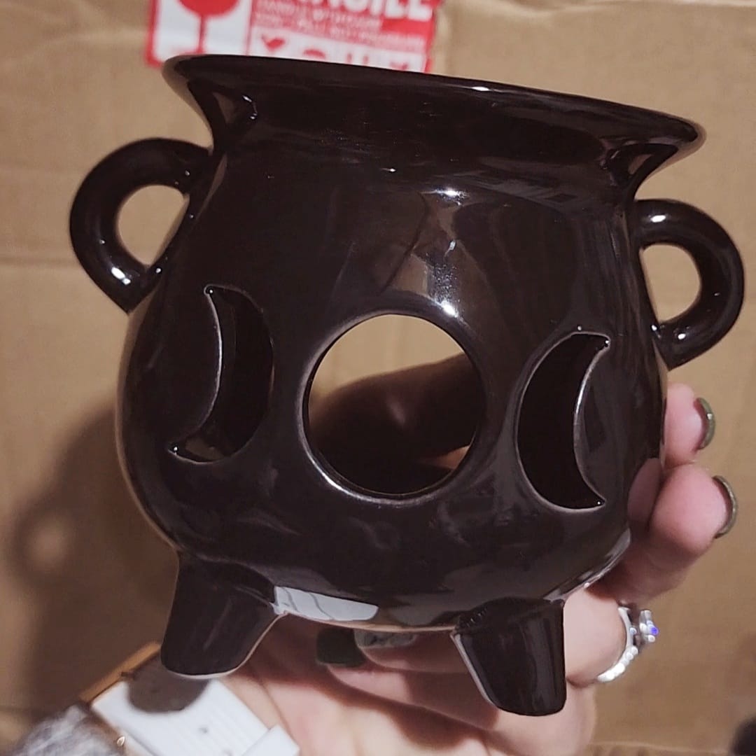 Black Ceramic Oil Burner - Medium