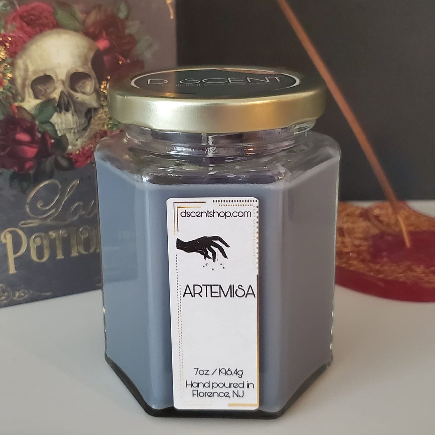 ARTEMISA (Witches Brew) Soy Candle Collection with Amethyst Stones and Charm