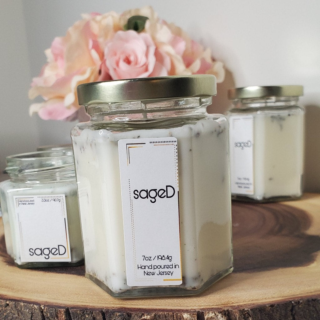 sageD Soy Candle | Large Hex Jar