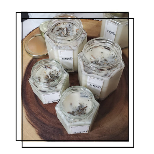 sageD Soy Candle | Large Hex Jar
