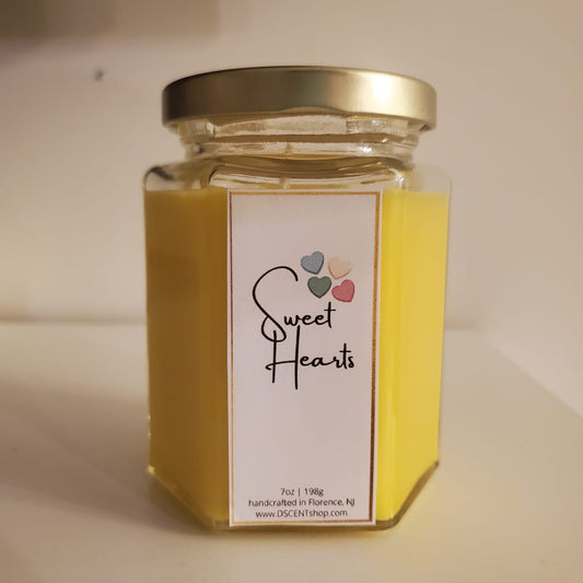 Sweet Hearts Soy Candle | Large Hex Jar