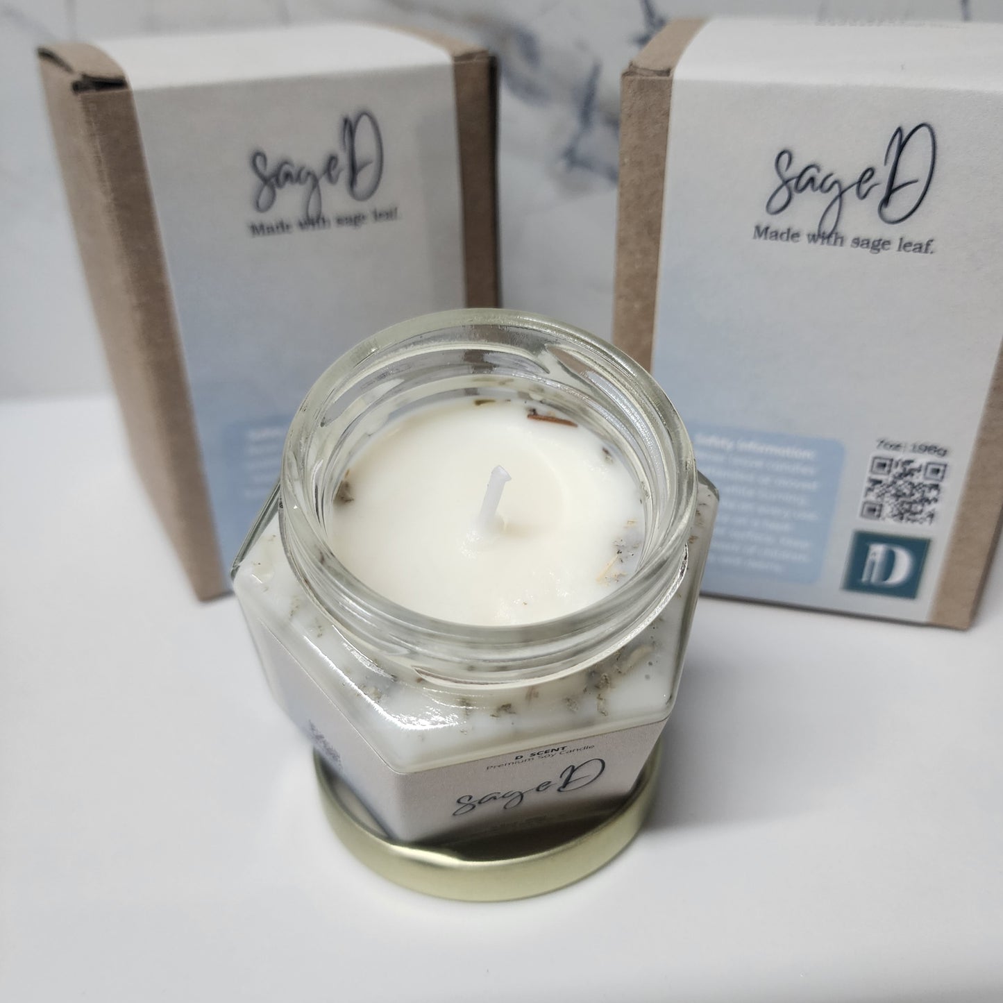 sageD Soy Candle | Small Hex Jar