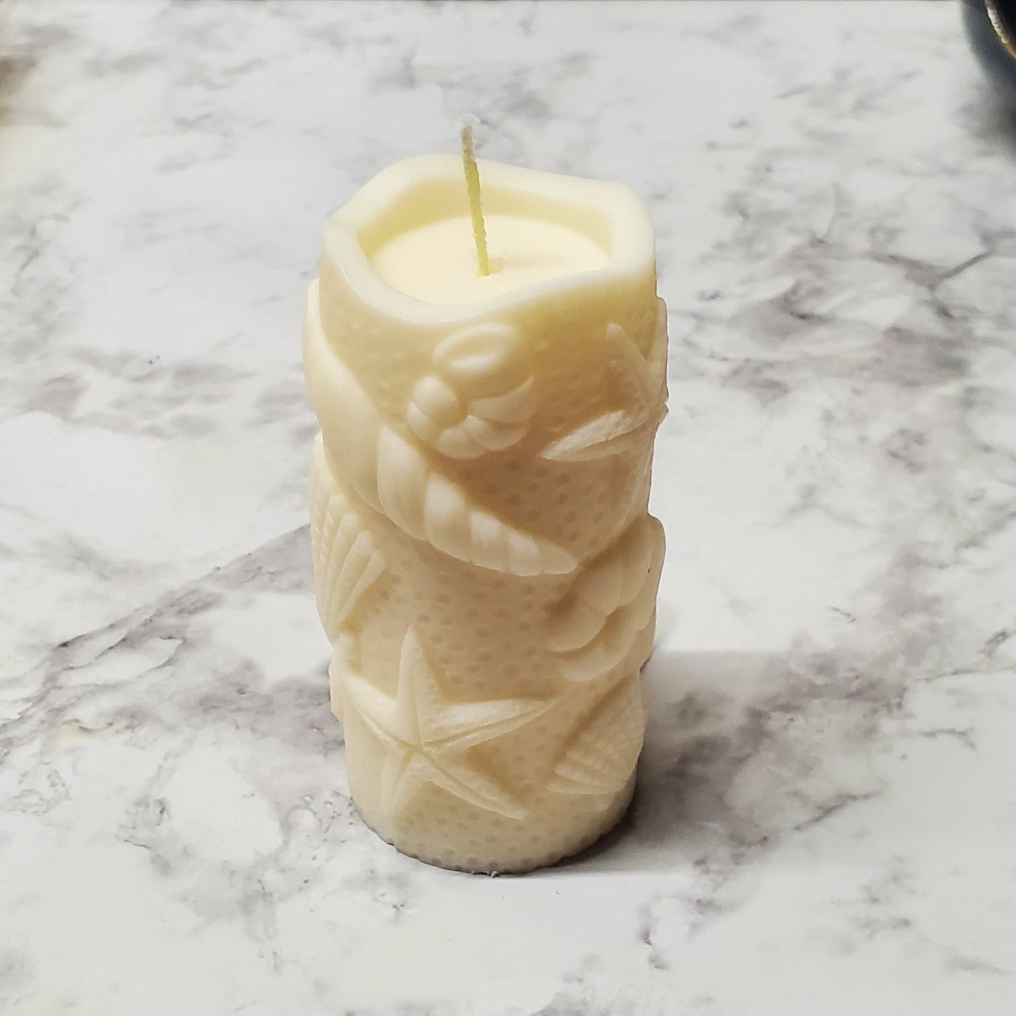 Sea Shell Pillar Candle | Soy Wax