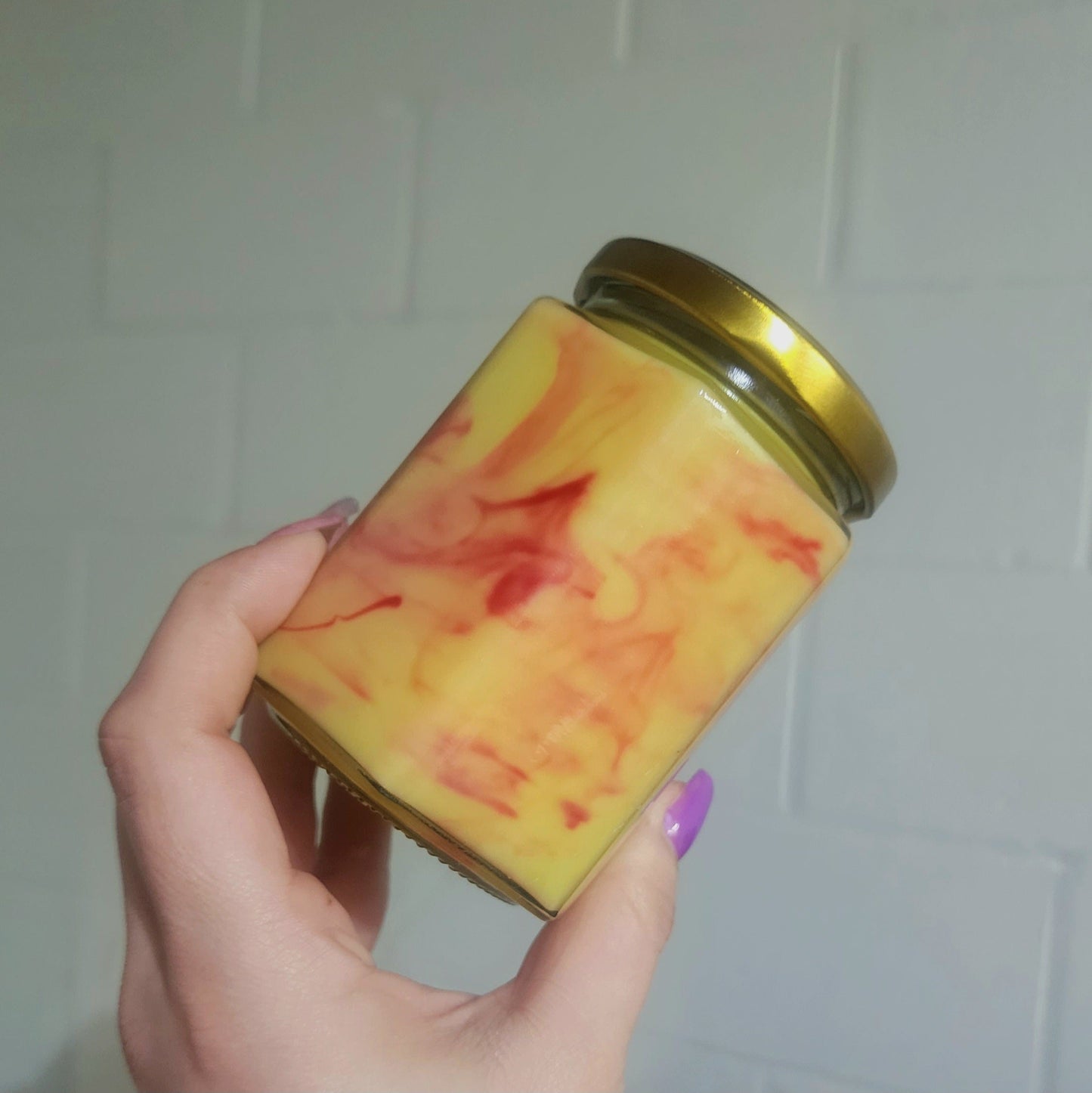 Orange Blood Soy Candle | Large Hex Jar