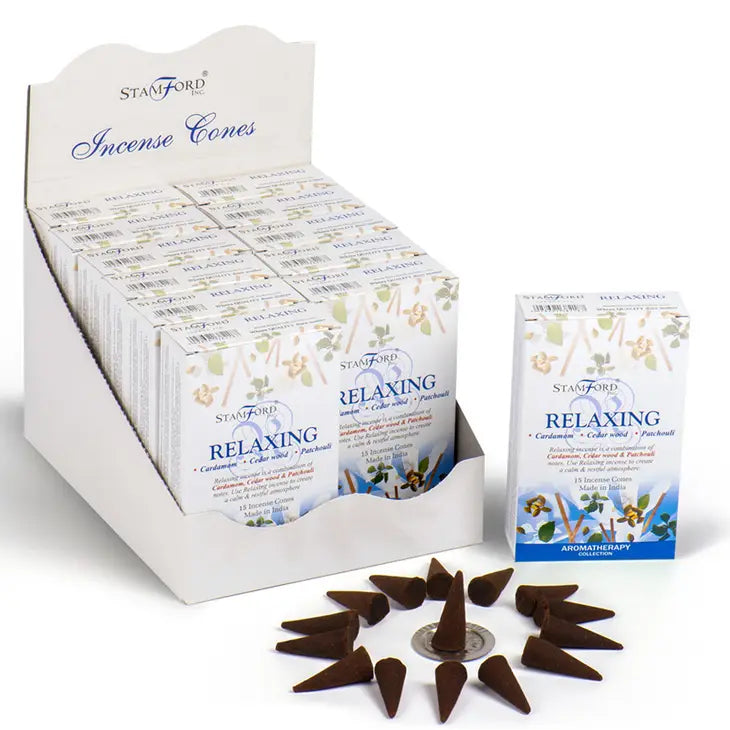 Relaxing (Cardamom, Cedarwood and Patchouli) | Stamford Incense Cones