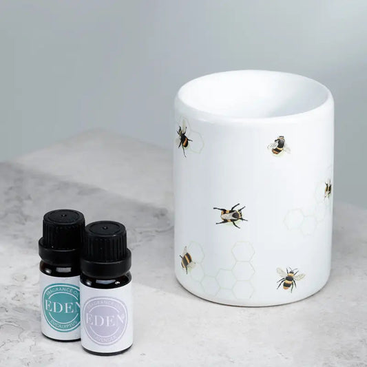 Bee's and Honeycomb Lines | Fragrance Warmer | Ceramic Tea Light Burner