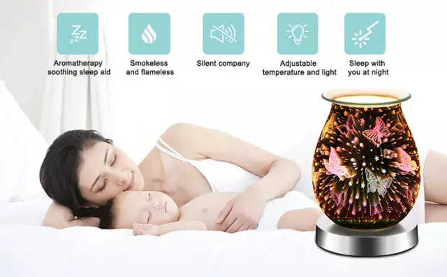 Butterflies & Stars 3D Touch Electric US Wax Warmer / Oil Burner