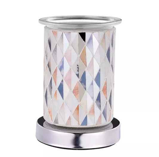 Gray Mosaic Glass Tiles Touch Electric US Wax Warmer / Oil Burner