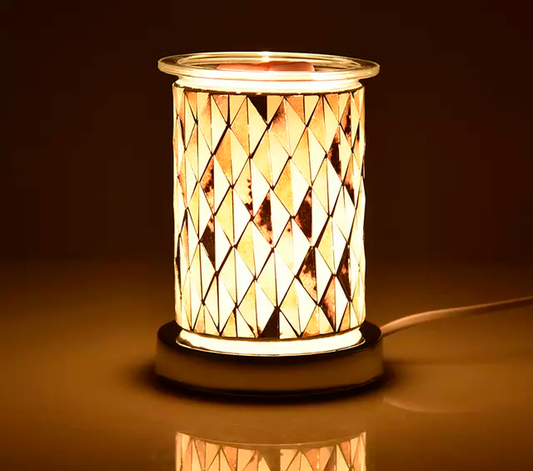 Gray Mosaic Glass Tiles Touch Electric US Wax Warmer / Oil Burner