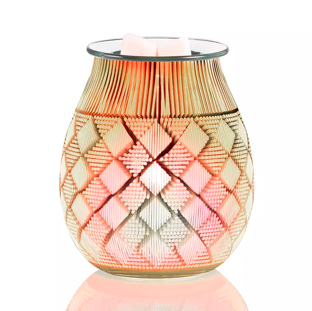 Color Changing 3D Diamond Dots & Lines Electric US Wax Warmer / Oil Burner