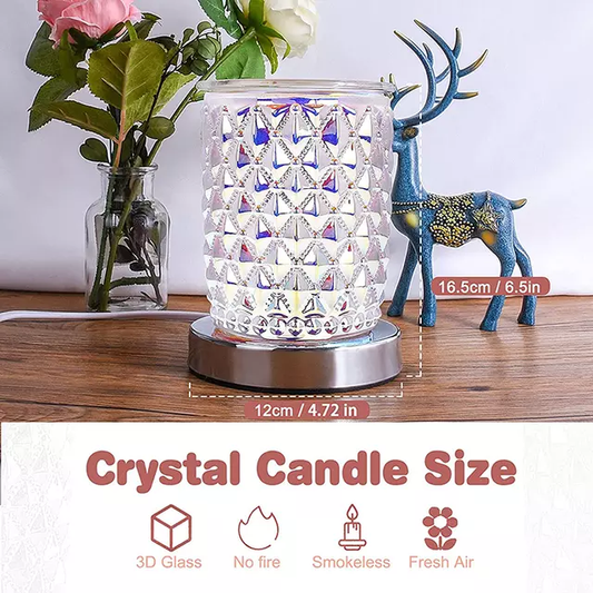 Crystal Glass Diamond Touch Electric US Wax Warmer / Oil Burner