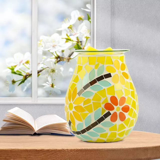 Mosaic Flower Pattern Electric US Wax Warmer / Oil Burner