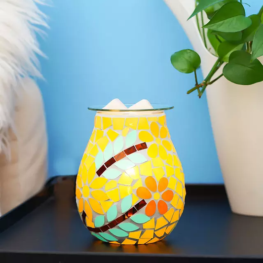 Mosaic Flower Pattern Electric US Wax Warmer / Oil Burner