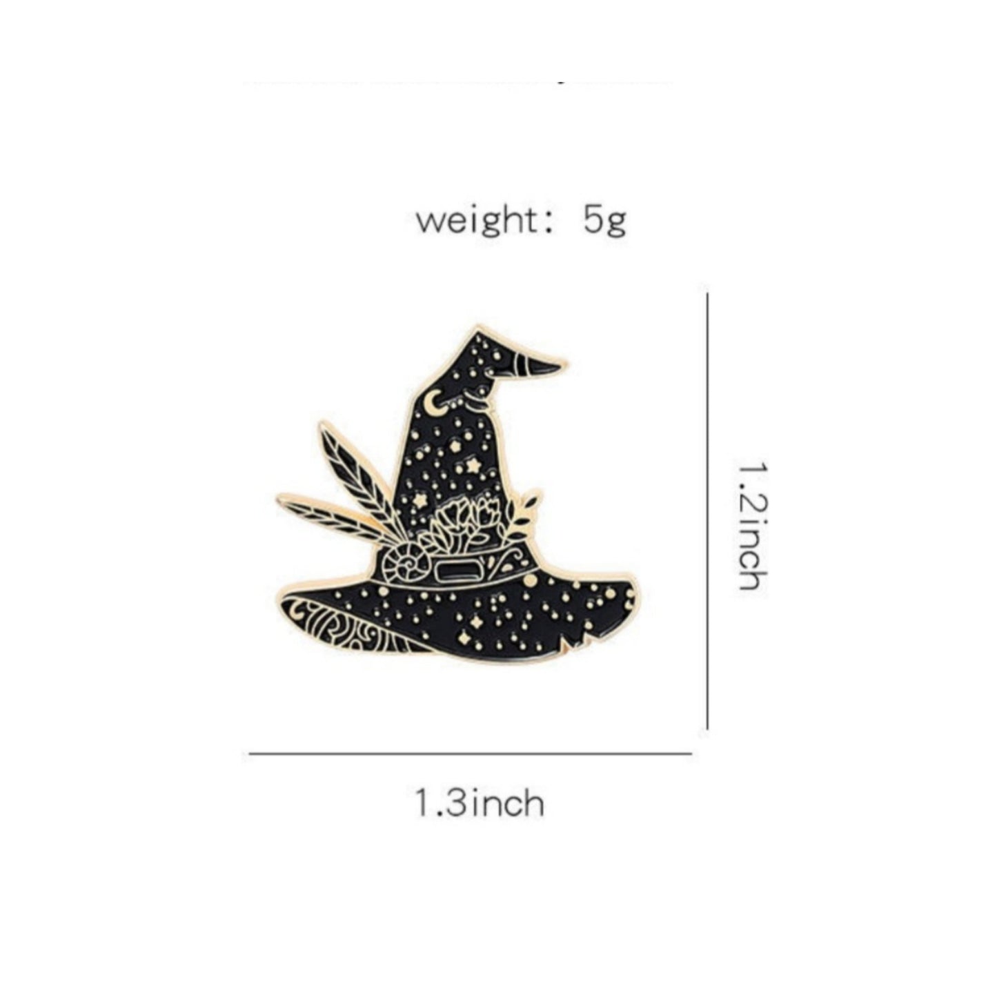 Black Space Witch Hat Enamel Pin