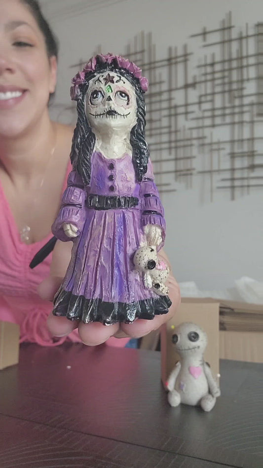 Girl with Doll Cone Incense Burner