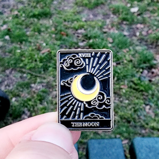 The Moon Tarot Card Enamel Pin