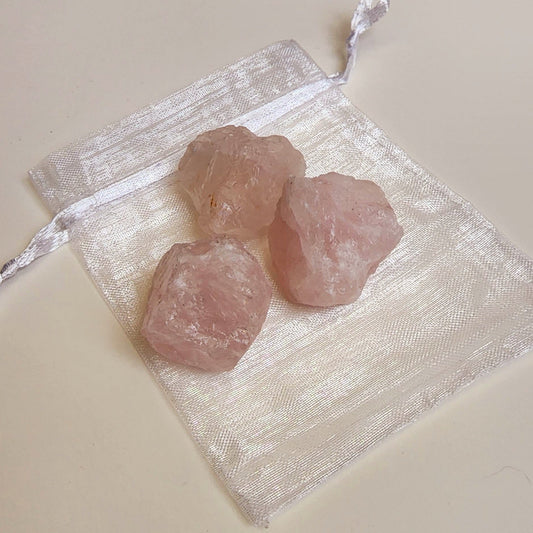 Rose Quartz Raw Crystals | Pack of 3