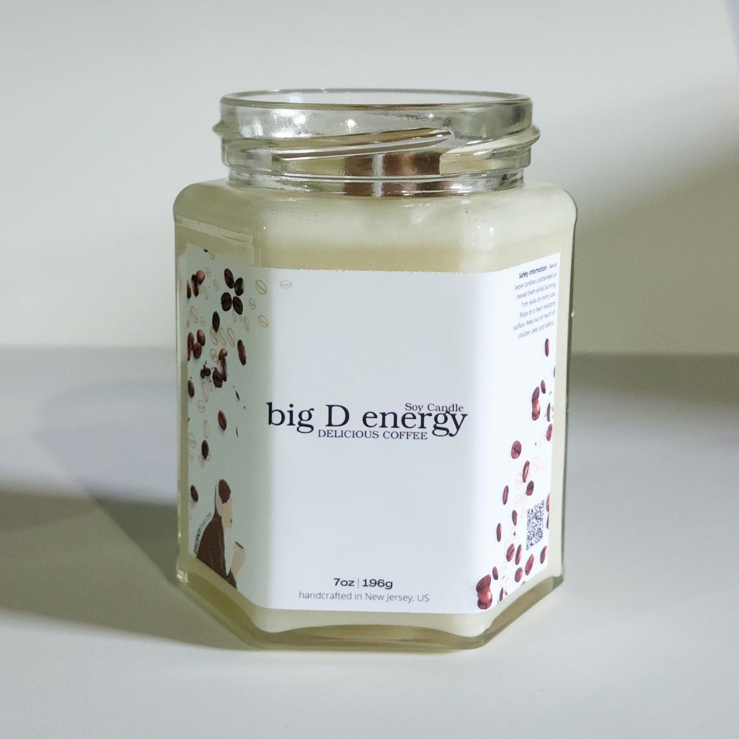 big D energy DELICIOUS COFFEE Soy Candle | Large Hex Jar