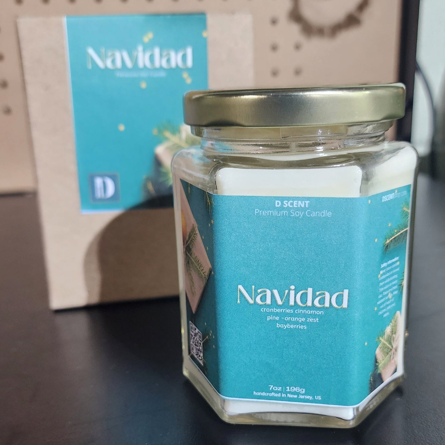 Navidad Soy Candle | Large Hex Jar