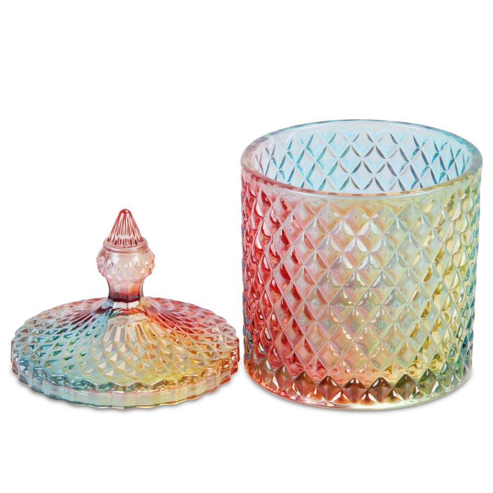 Modern European Colorful Glass with Raw Crystals and chips | Luxury Candles