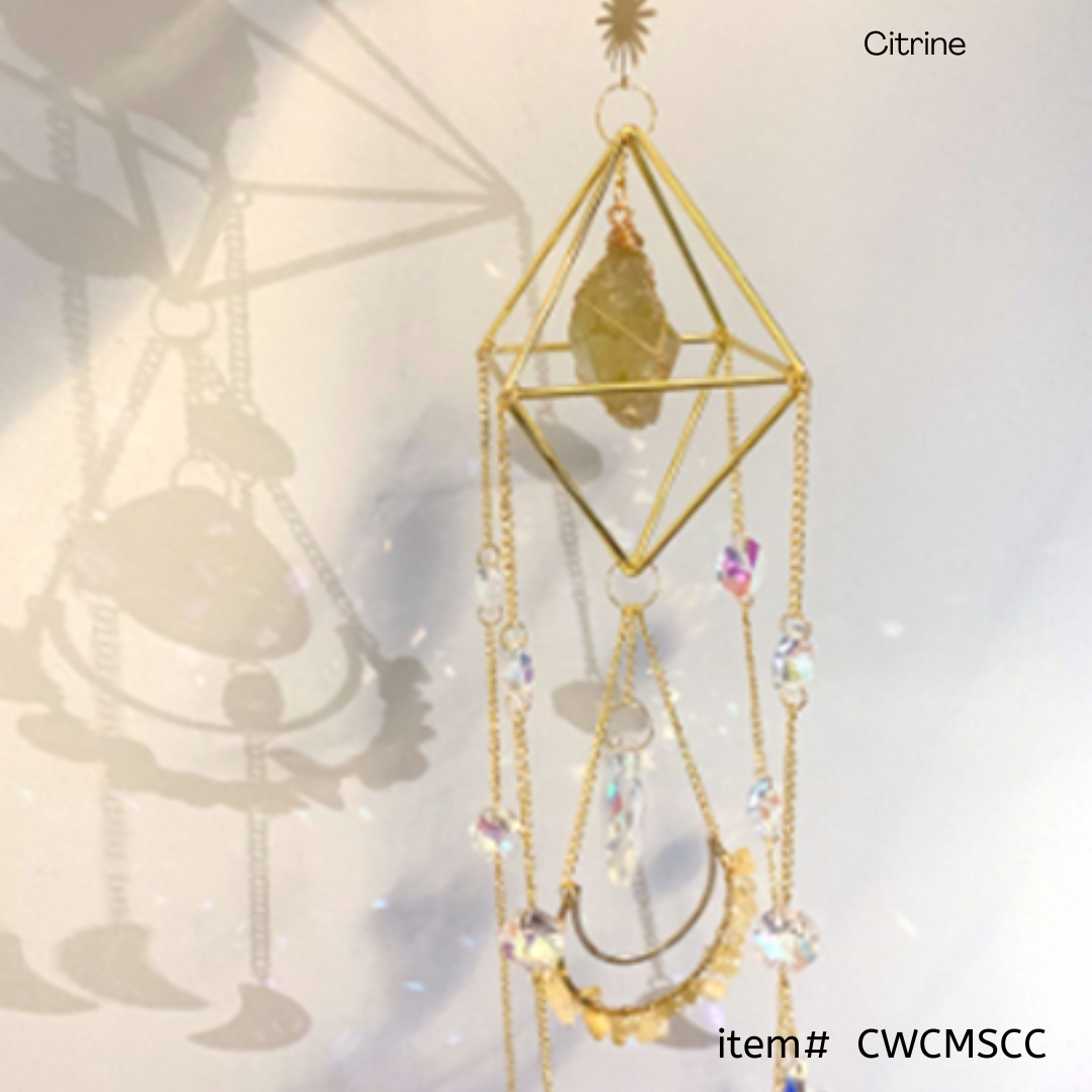 Crystal Wind Chime Moon and Sun Catcher