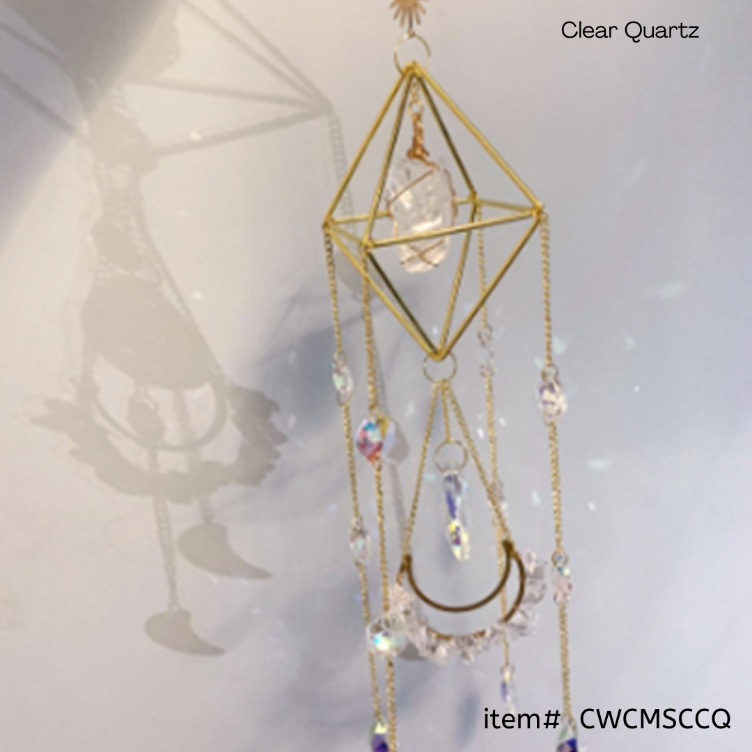 Crystal Wind Chime Moon and Sun Catcher