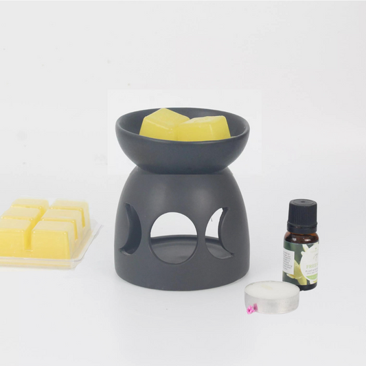 Black Matte Triple Moon Wax Warmer / Oil Burner