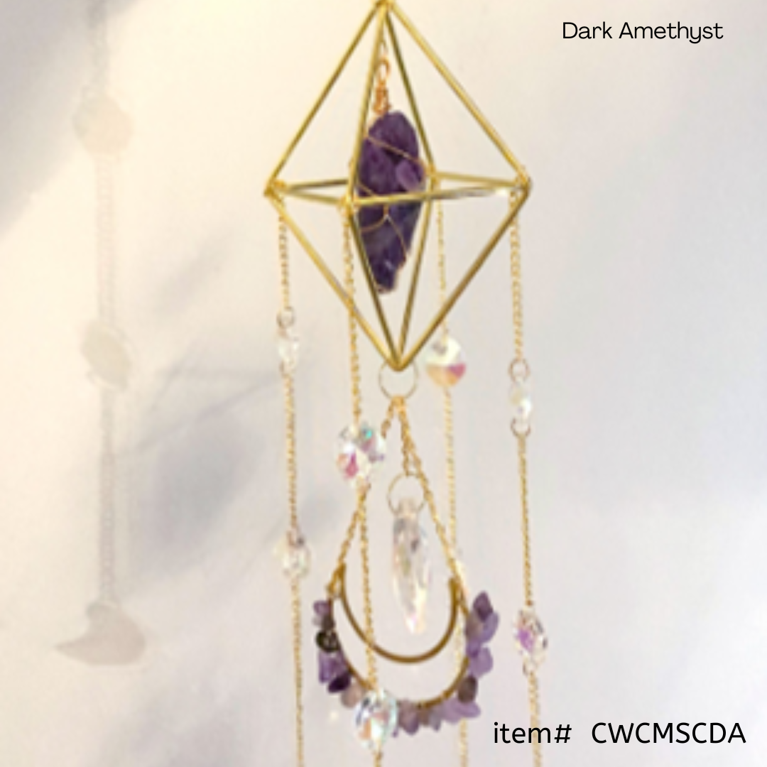 Crystal Wind Chime Moon and Sun Catcher