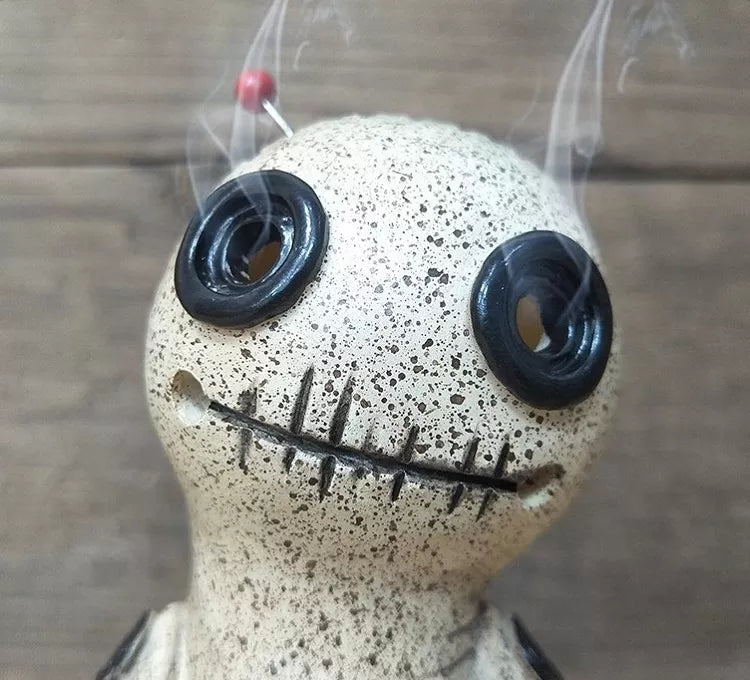 Doll with Needles and Patches Cone Incense Burner