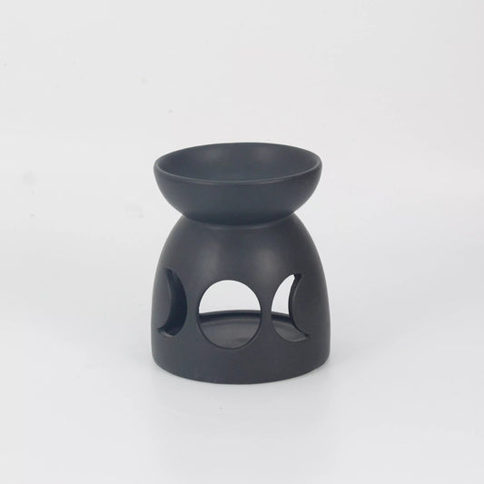 Black Matte Triple Moon Wax Warmer / Oil Burner