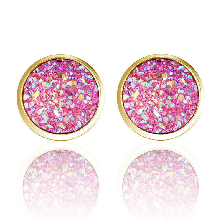 Crystal Druzy Stainless Steel Studs