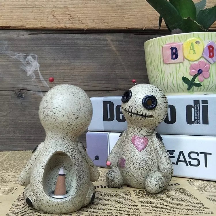 Doll with Needles and Patches Cone Incense Burner