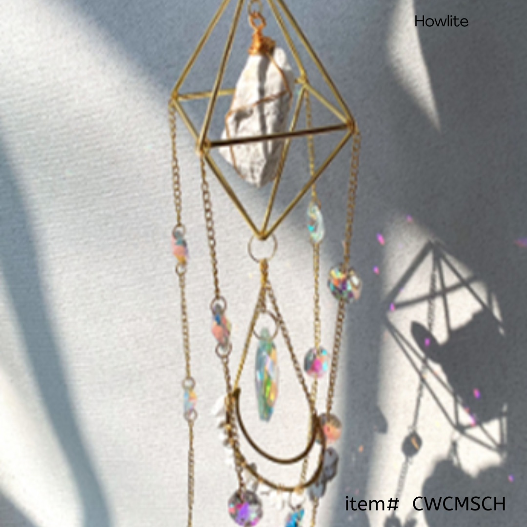 Crystal Wind Chime Moon and Sun Catcher