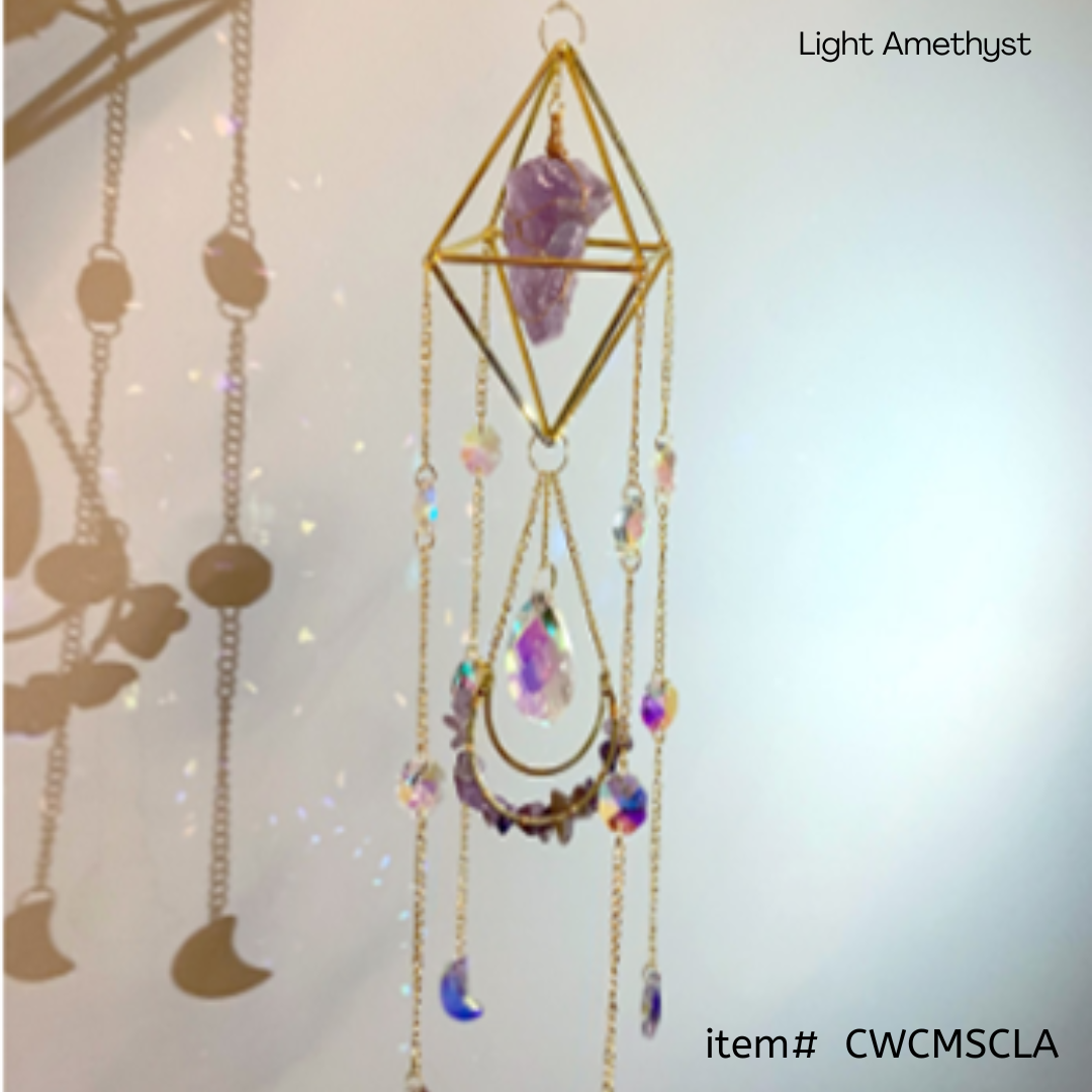 Crystal Wind Chime Moon and Sun Catcher