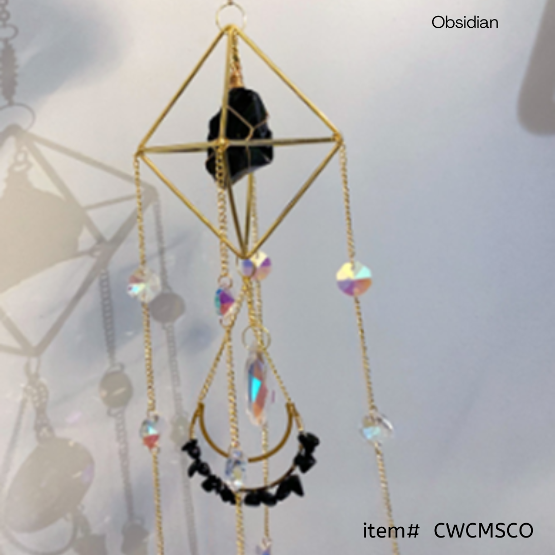 Crystal Wind Chime Moon and Sun Catcher