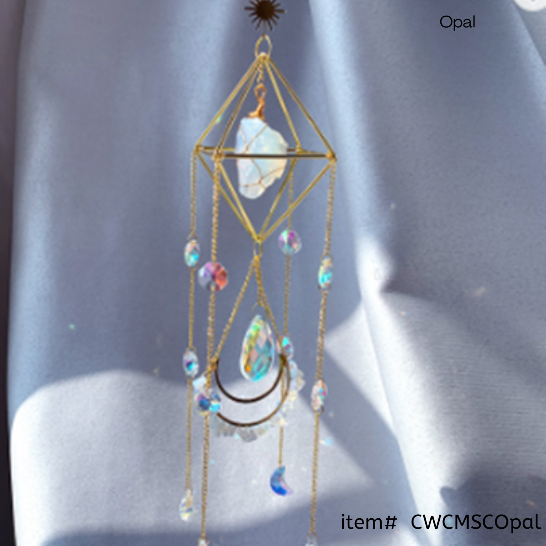 Crystal Wind Chime Moon and Sun Catcher