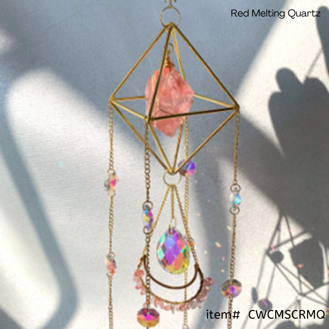 Crystal Wind Chime Moon and Sun Catcher