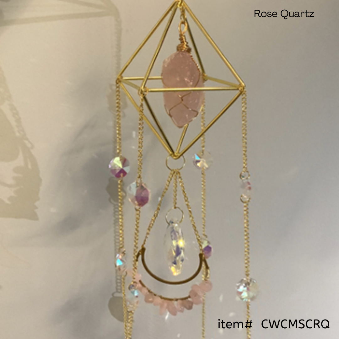 Crystal Wind Chime Moon and Sun Catcher