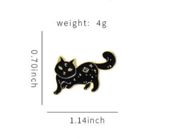 Black Cat Space Enamel Pin