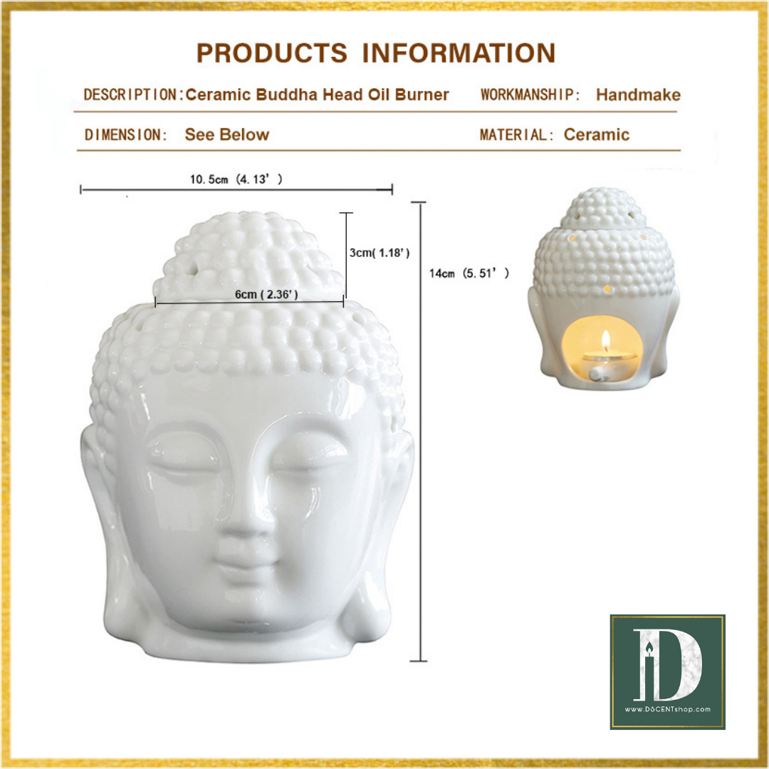 White Thai Buddha Head Wax Warmer / Oil Burner