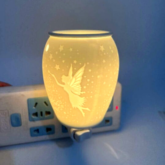 White Fairy and Stars Electric US Plug-in Wax Warmer / Oil Burner