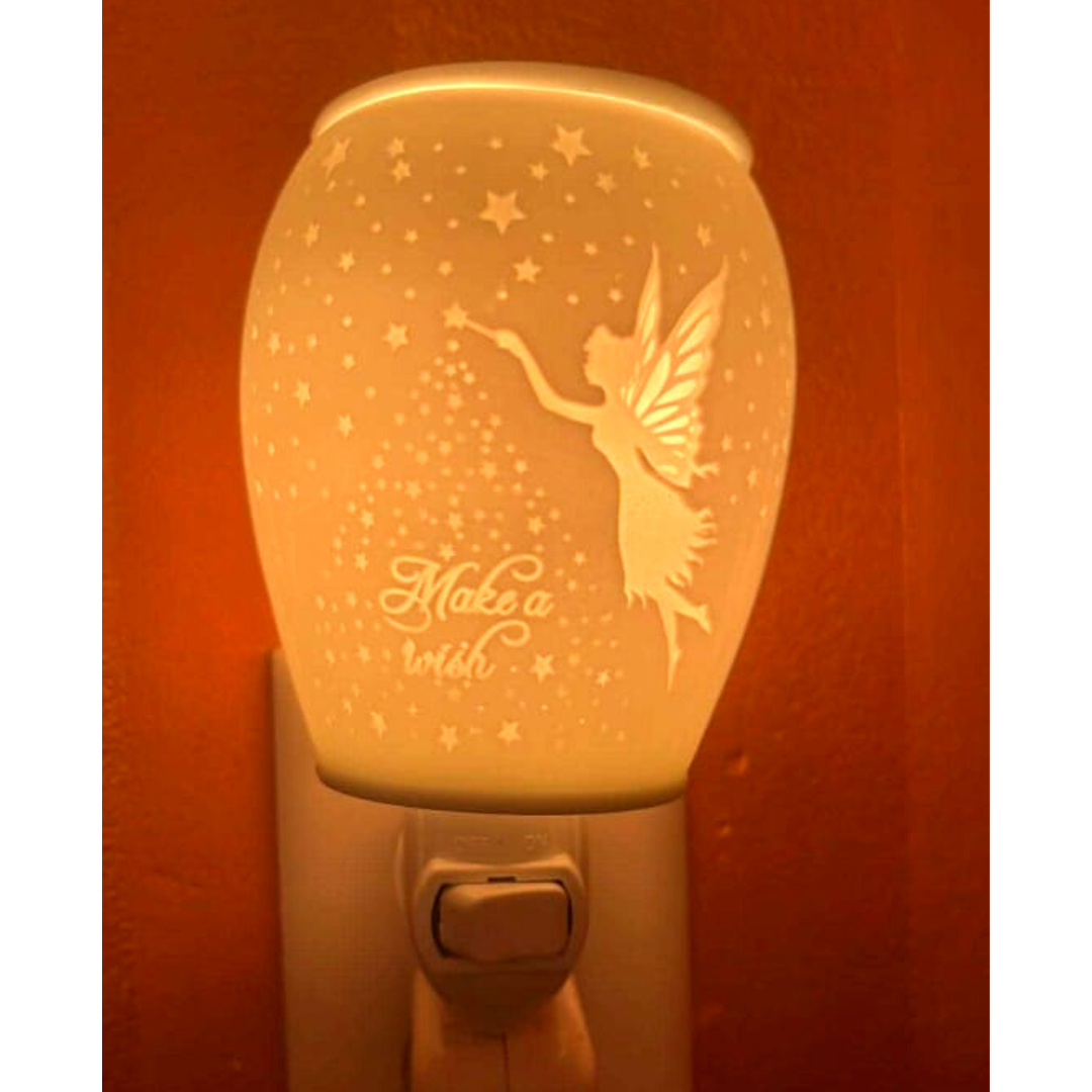 White Fairy and Stars Electric US Plug-in Wax Warmer / Oil Burner