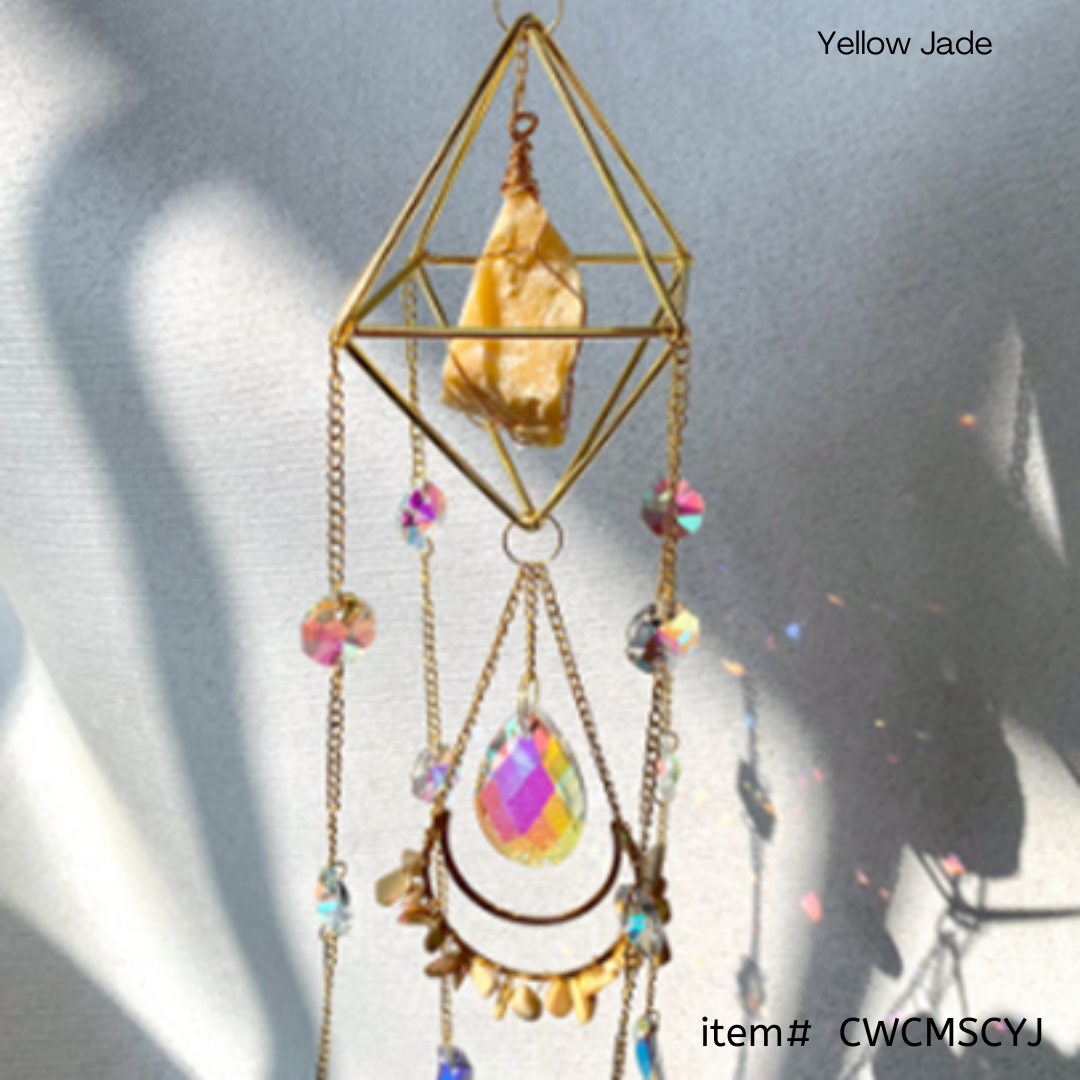 Crystal Wind Chime Moon and Sun Catcher